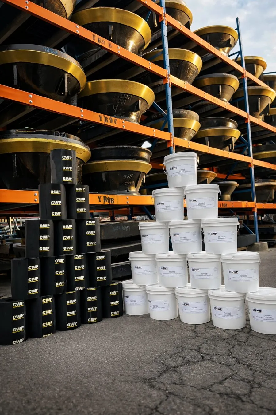 CWP backing material and torch rings stocked in the yard